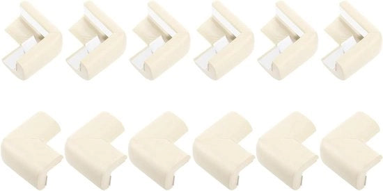 Protezione angolare, 16 pezzi, gomma spugnosa morbida, beige - Per camino, tavolo, armadi
