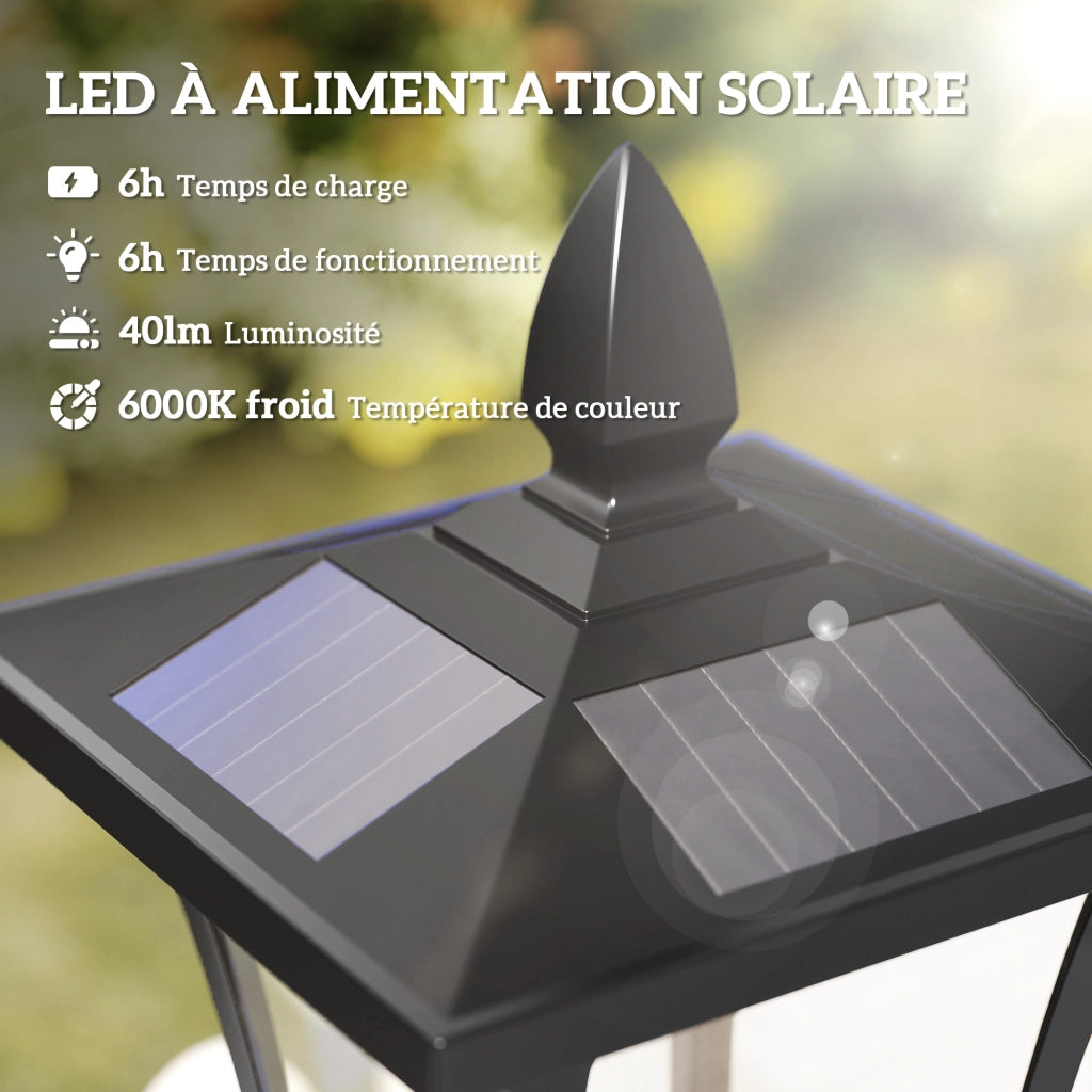 Lampada da giardino solare classica LED ¨C zephmum ¨C 18x18x160 cm nero