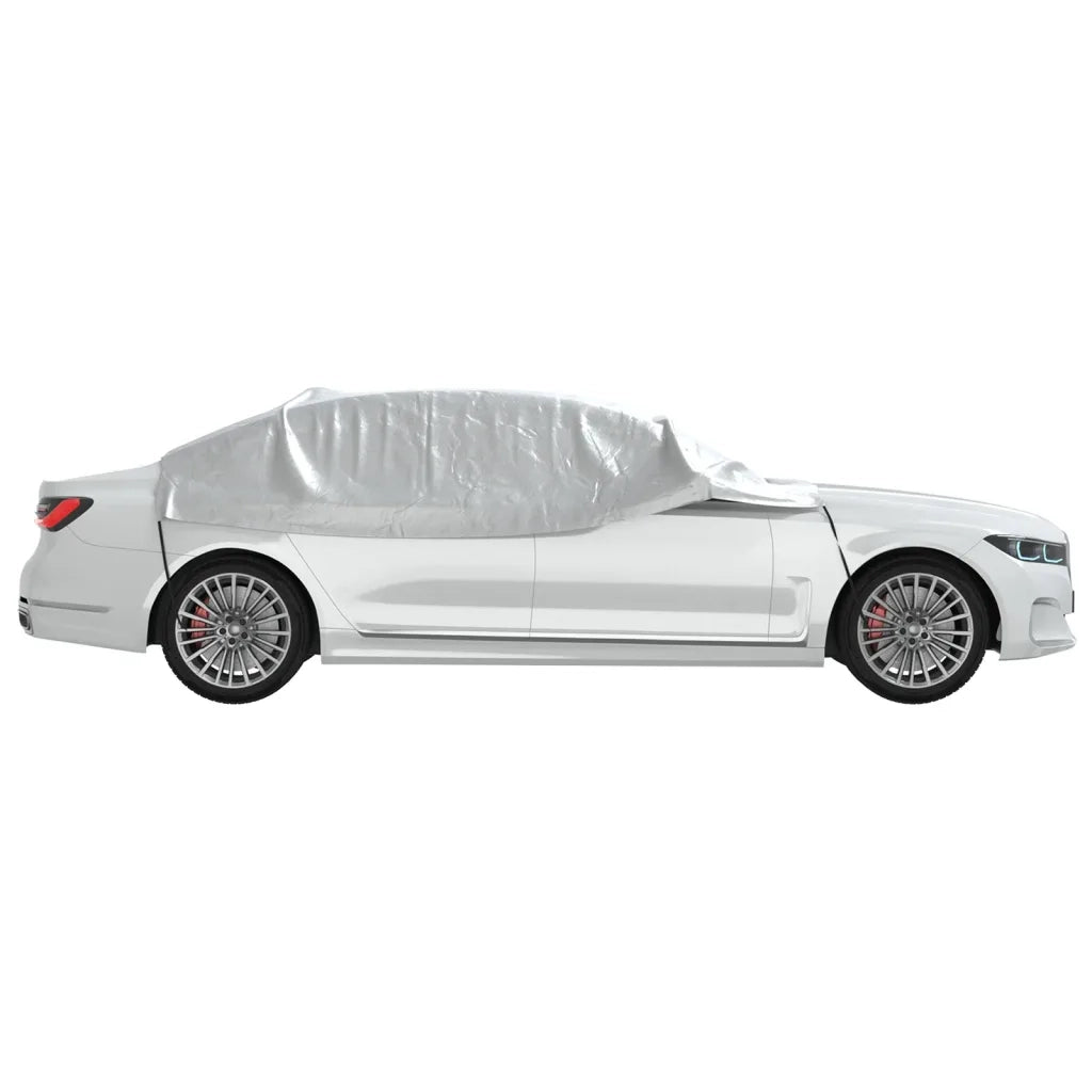Mezza Copertura Auto con Ganci Argento L PEVA CFW1618565