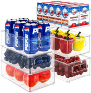 Organizzatore per frigorifero da 6 pezzi - Grande/Media Grande Scatola di conservazione - Senza BPA - Conservazione/Freezer - Organizzatore per cucina - Riduzione della spreco alimentare