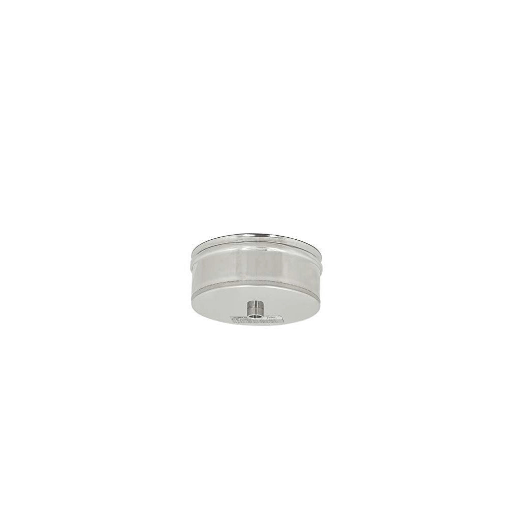 Tappo inox 120mm aisi 304 con spurgo scarico condensa innesto femmina