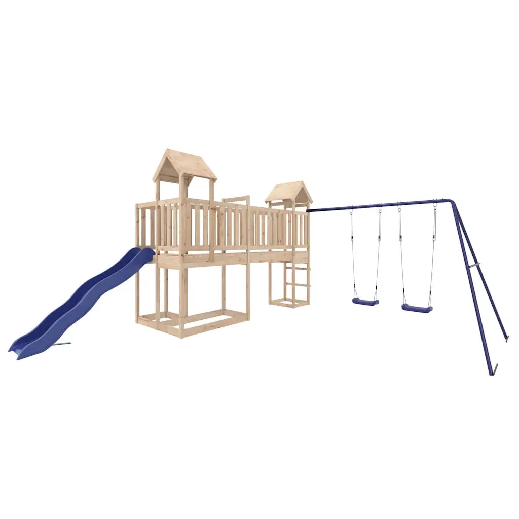 Set da Gioco da Esterno in Legno Massello di Pino