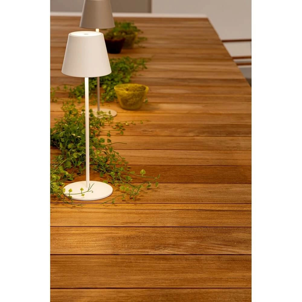 Tavolo da Giardino Allungabile in Alluminio e Teak 228/294x100 cm - CAMERON