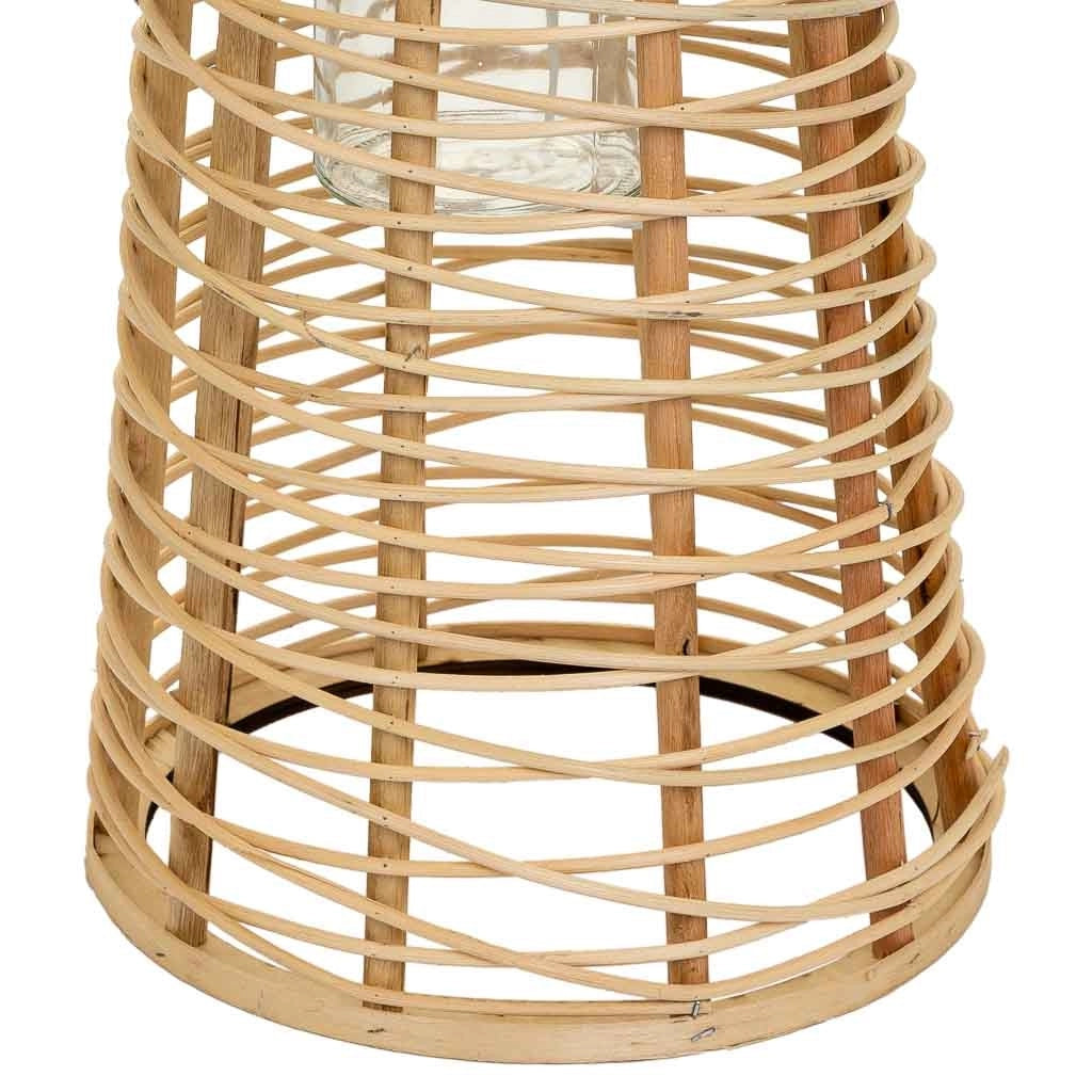 Lanterna portacandela in rattan marrone d26,5x56h