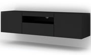 MOBILE TV PIANO TV SOSPESO O A TERRA NERO OPACO (NO LED) 150x37x42cm AURA