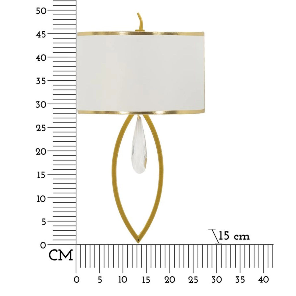 Lampada a Parete VKH909, Bianco, Tessuto, 16x15x50 cm
