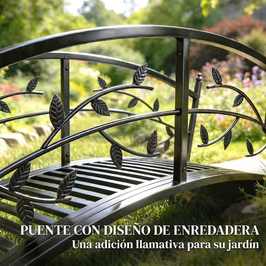 Ponte da Giardino Metallico con Ringhiera ¨C zephmum ¨C 120 cm Colore Nero