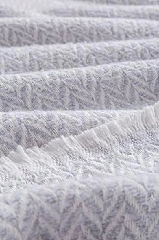 Set di coperte in cotone lussuoso - 4 stagioni - lenzuola morbide - herringbone chiaro