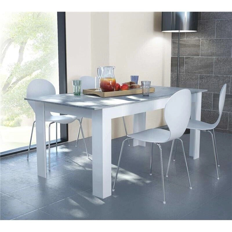 TAVOLO GEMMA ALLUNGABILE 160/200 X 90 X H75 CM GRIGIO CEMENTO USATO COME NUOVO