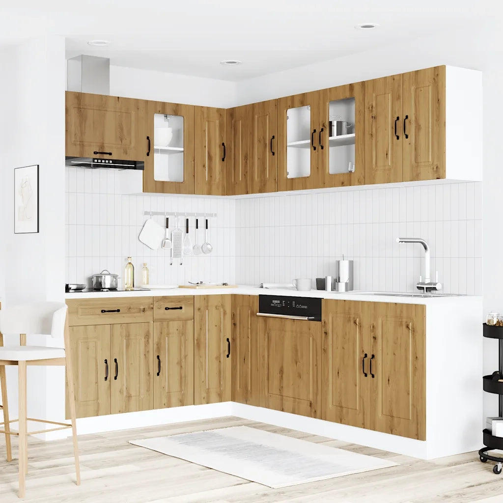 Set Mobili da Cucina 11 pz Kalmar Rovere Artigianale Truciolato