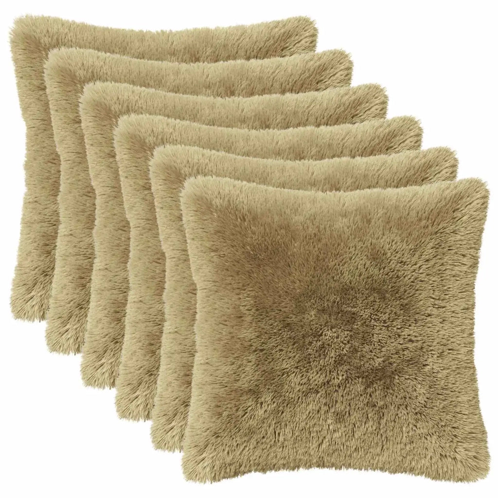 Federa 6 pcs HEERLEN Verde chiaro 45 x 45 cm Fleece PV 910619