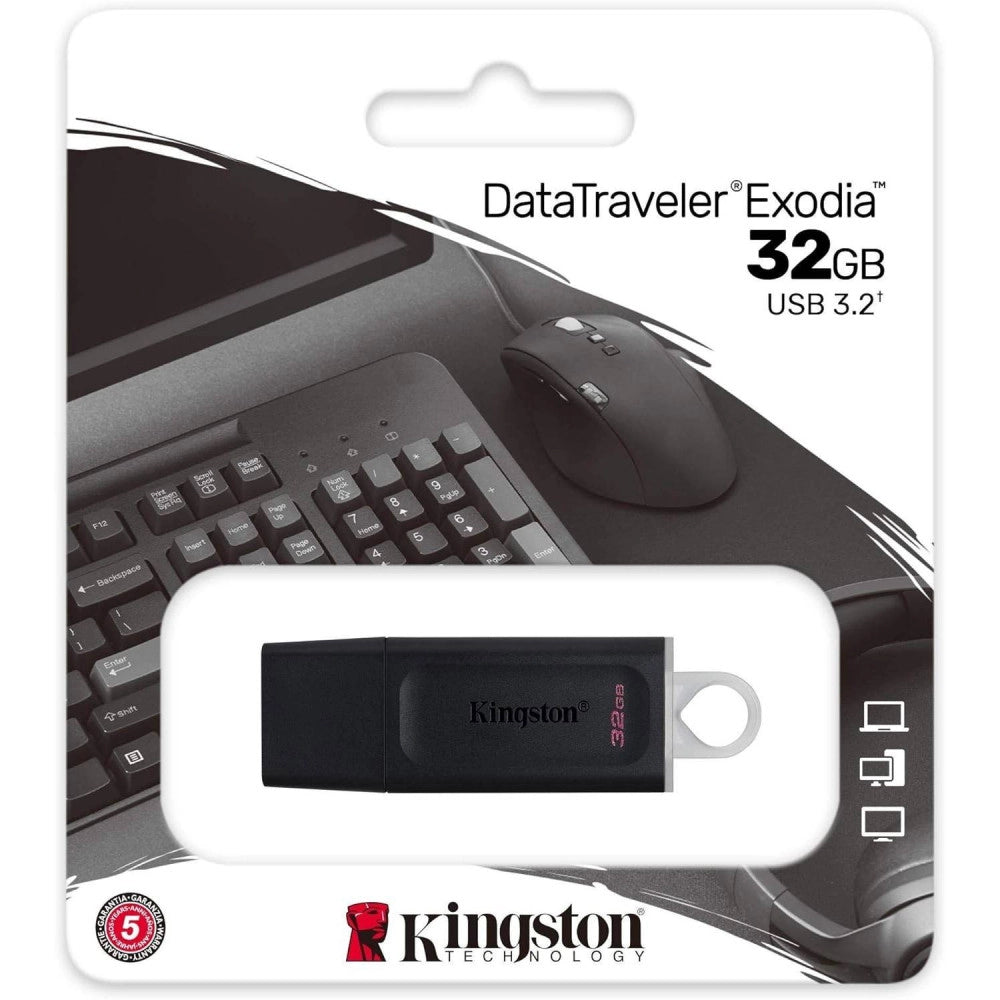 Trade Shop - Pen Drive Kingston Datatraveler Da 32gb Chiavetta Usb 3.2 Flashdrive Con Anello -
