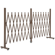 Cancello/barriera a forbice estensibile, 52-405 cm, da giardino, in alluminio, marrone, H103,5 cm