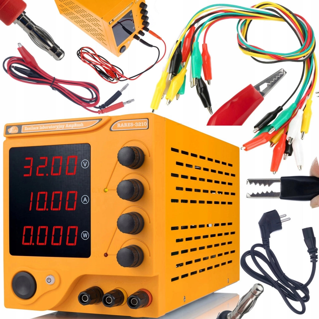 Zasilatore da Laboratorio AmpRush RARES-3210 32V 10A – Alta Precisione e Sicurezza | Display ad Alta Risoluzione