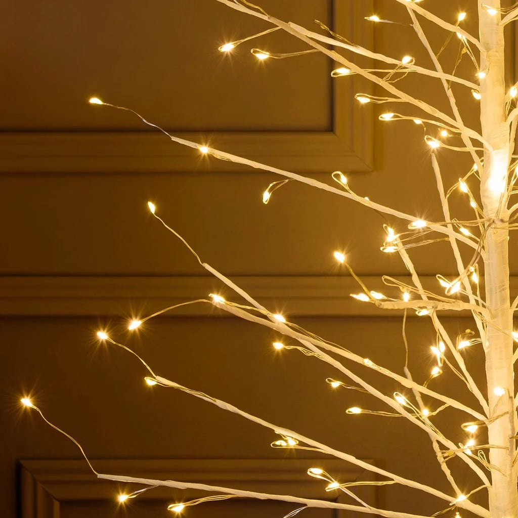 Albero Ramo di Tiglio bianco h 0,6 m, 160 microled bianco caldo, uso interno