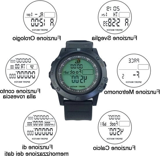 Orologio digitale per arbitro con timer per partite di calcio - allenatore con memoria - cronografo con 100 giri - orologio da sport con allarme - grande faccia oraria