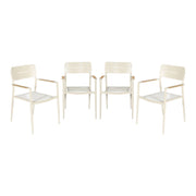 Set 4 sedie da giardino in alluminio e textilene, beige