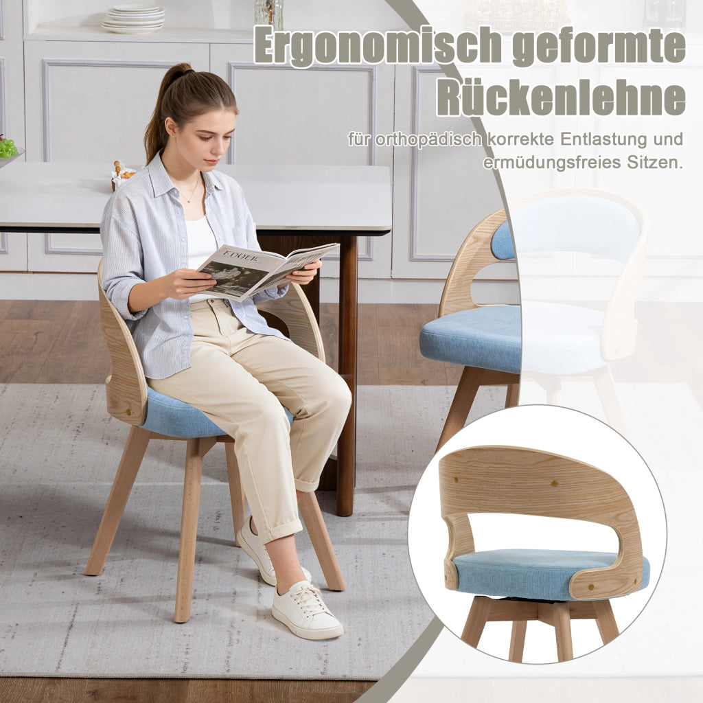SEDIA GIREVOLE DA PRANZO 44x41x75 cm Lino Blu