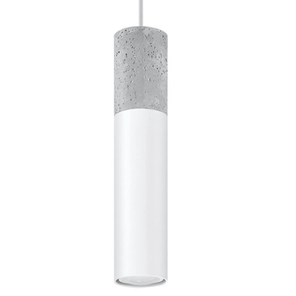 Lampada sospensione cemento Valero 1 bianco GU10 PureLume