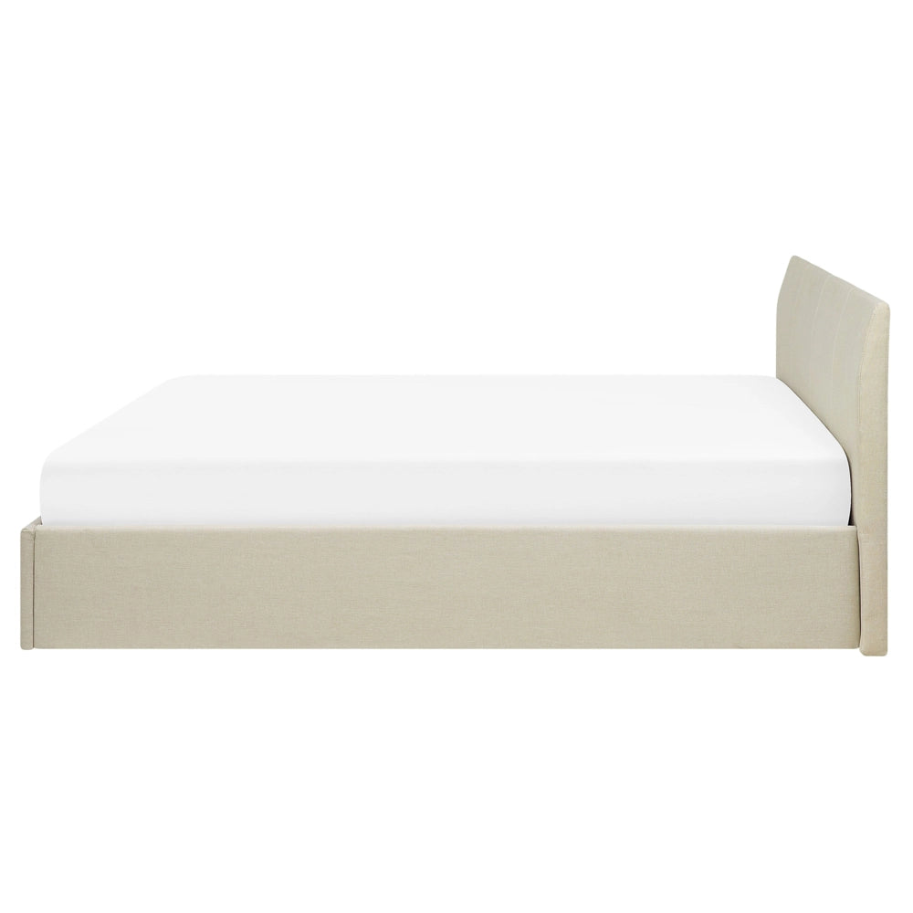 Struttura del letto Beige King Size 5 piedi Sollevare contenitore con testiera