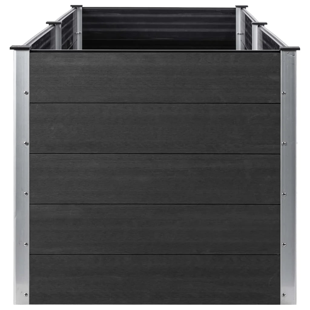 Vassoio per fioriera aiuola rialzata piante fiori terrazza giardino giardino 200 x 50 x 91 cm WPC grigio 02_0039402