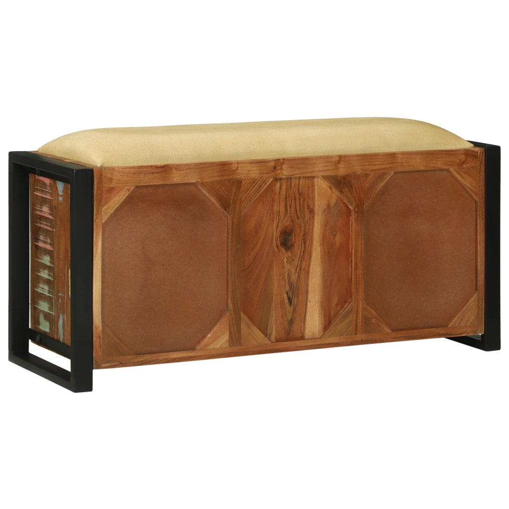 Panchina Cabinet Multicolore 100x35x50 cm Legno Massello di Recupero