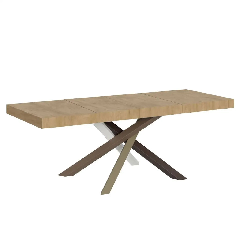 Tavolo allungabile 200/460x90 cm Volantis Premium colore quercia natura gambe multicolore 4/C