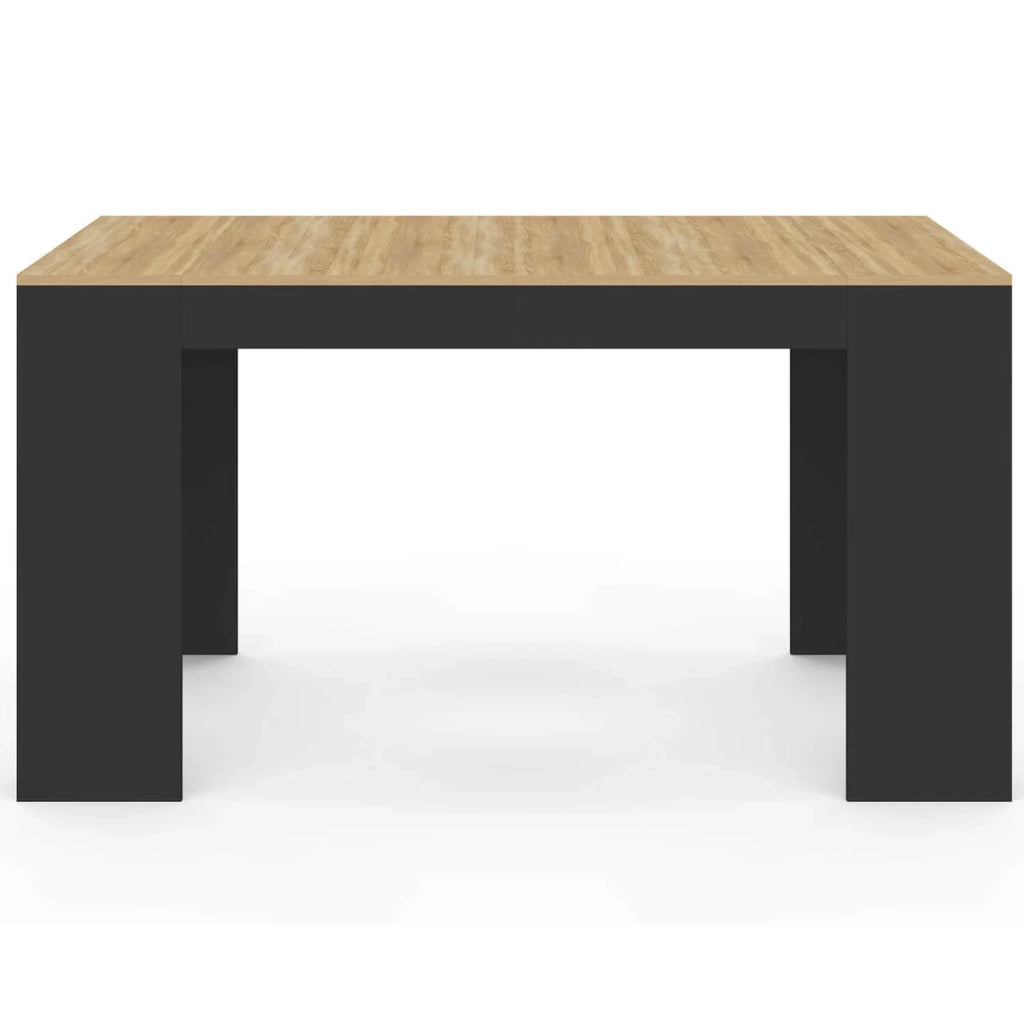 IDMarket - Consolle allungabile a 6 posti ORLANDO, 140 cm, legno nero e impiallacciato faggio