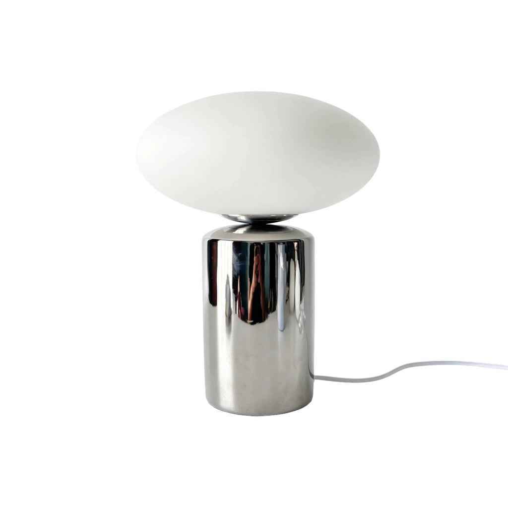 Lampada da tavolo per interni in ceramica e vetro, ø25,5 cm, grigio