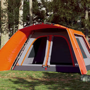 Tenda Famiglia Portico 9 Pers.-Tenda da campeggio Grigio Arancione Rilascio Rapido