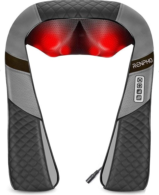 Cuscino di Massaggio Shiatsu - Apparecchio per Massaggio del Collo - Elettrico - Spalle e Collo - Per la Riduzione del Dolore Muscolare / Kinesiologia Profonda e Relaxamento