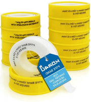 Teflon nastro - Pacchetto di 10 rotoli - Certificato DVGW - Adatto per gas e acqua - Nastro di sigillatura PTFE - Nastro di sigillatura per filettatura teflon