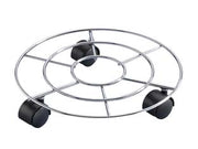 PORTAVASO CON RUOTE TONDO IN FILO ACCIAIO CM.30- - cm 30 - ø filo mm 6 - portata kg 50 - 5 pezzi VETTE