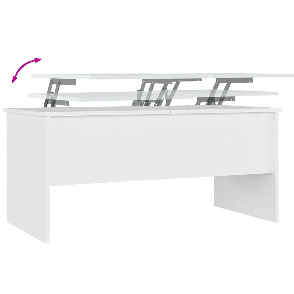 Tavolino da Salotto-Tavolino da soggiorno-Tavolo Bianco 102x50,5x46,5cm in Legno Multistrato