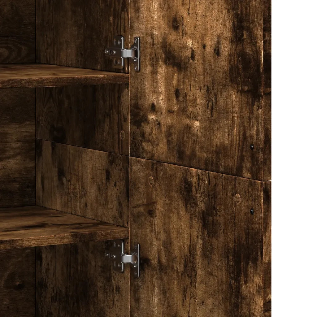Credenza-Buffet-Armadio da cucina Rovere Fumo 80x35x180 cm in Legno Multistrato