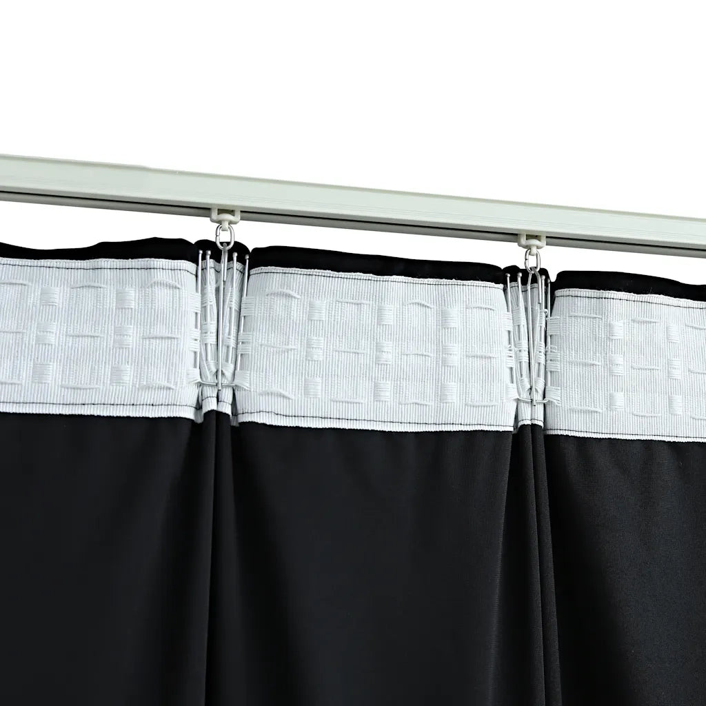 Tende Oscuranti con Ganci 2 pz Nere in Velluto 140x225 cm