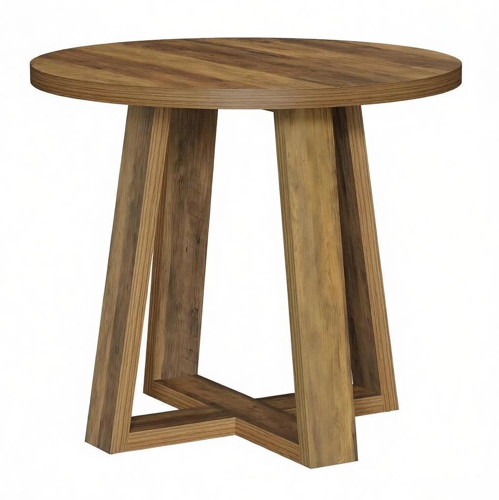 Tavolo rotondo da riunione ? 80 cm in MDF marrone