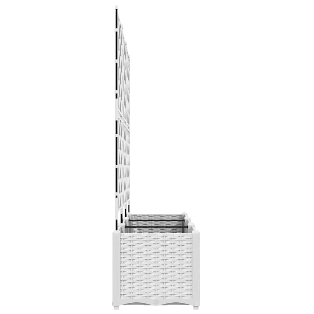Set di 3 fioriere da giardino moderne da esterno 120 x 40 x 143 cm in acciaio bianco 02_0058604