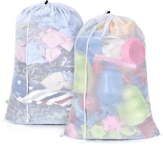 Set di due grandi reti da asciugare, reti per asciugatrice 60 x 90 cm, con chiusura a cavo, reti da asciugare a maglia fine, per tende, tappeti, asciugamani da bagno, reti per asciugare sottobusto (60 x 90 cm)