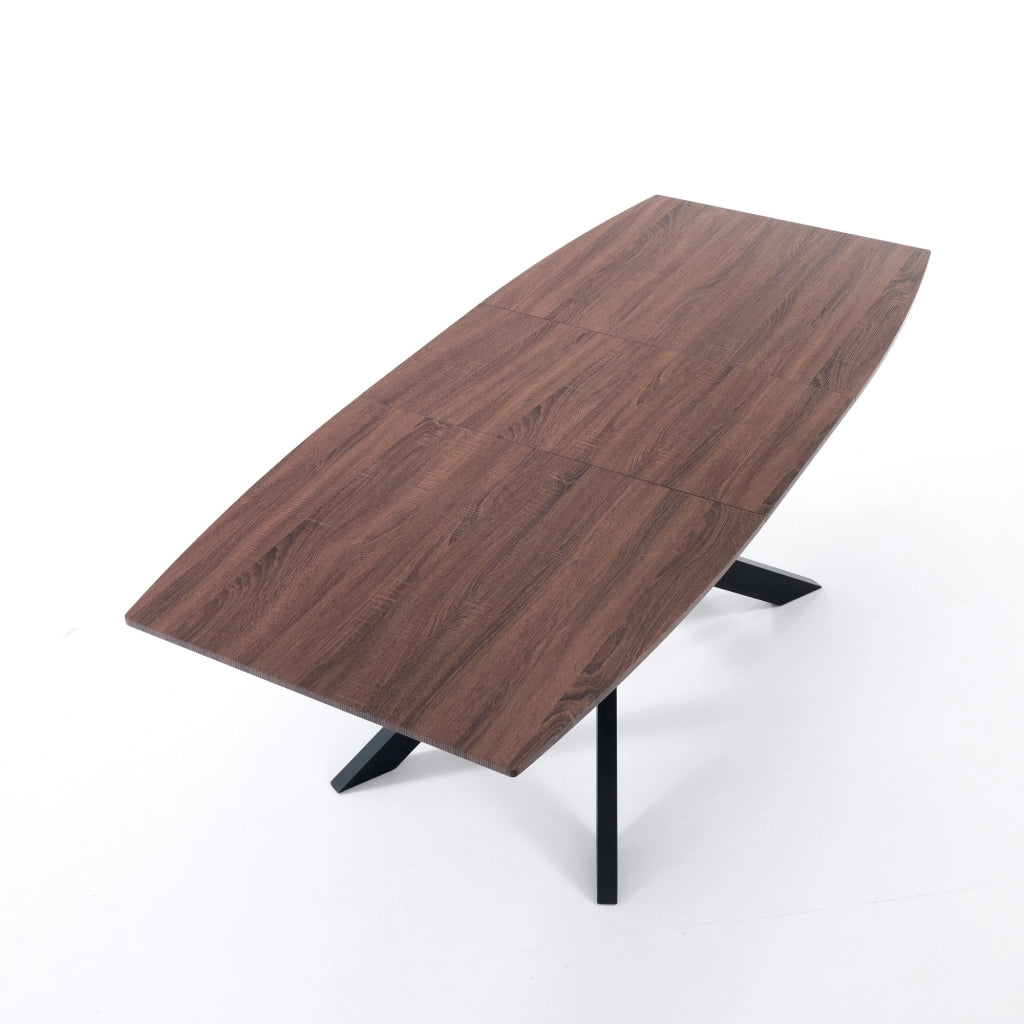 Tavolo allungabile effetto legno finitura noce cm. H.76xP.90xL.160/210