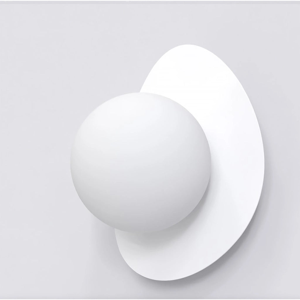 Lampada a parete OVO in acciaio bianco