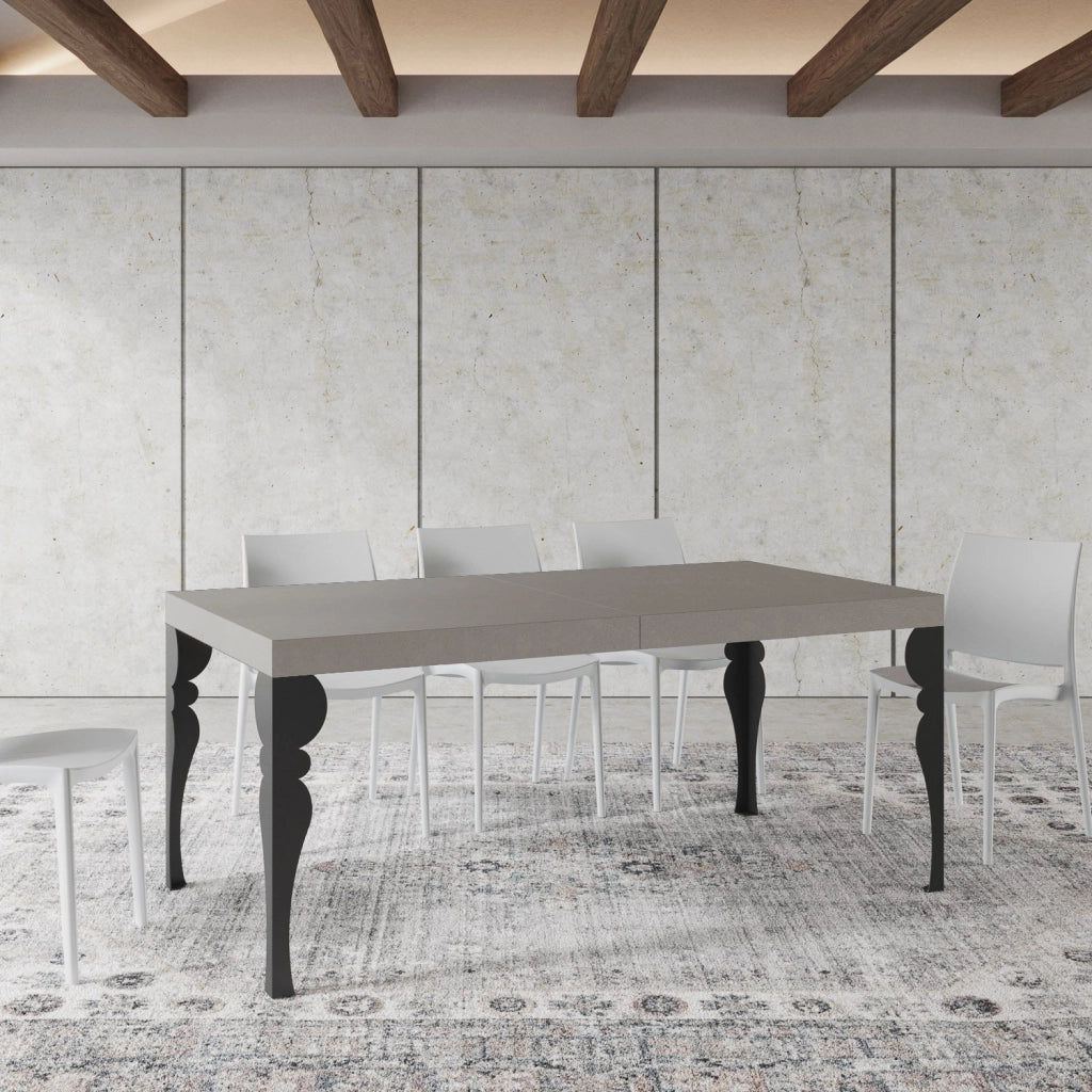 Tavolo allungabile 200/460x90 cm Paxon cashmere gambe antracite