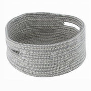 Trade Shop - Cestino Porta Oggetti Con Manici Cesto Tessuto Intrecciato Rotondo 24x11cm 10638 -