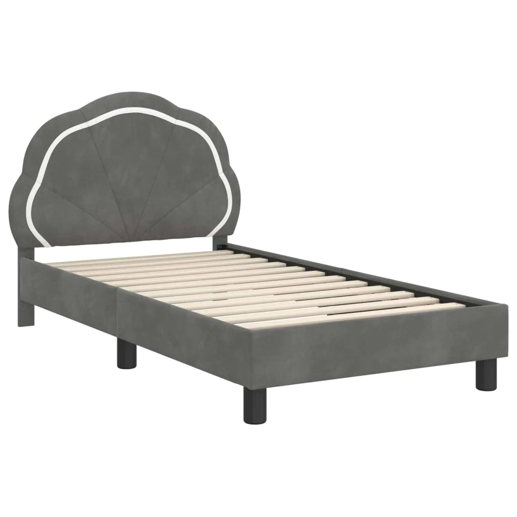 Struttura letto bambini con testata Grigio Scuro 80 x 160 cm