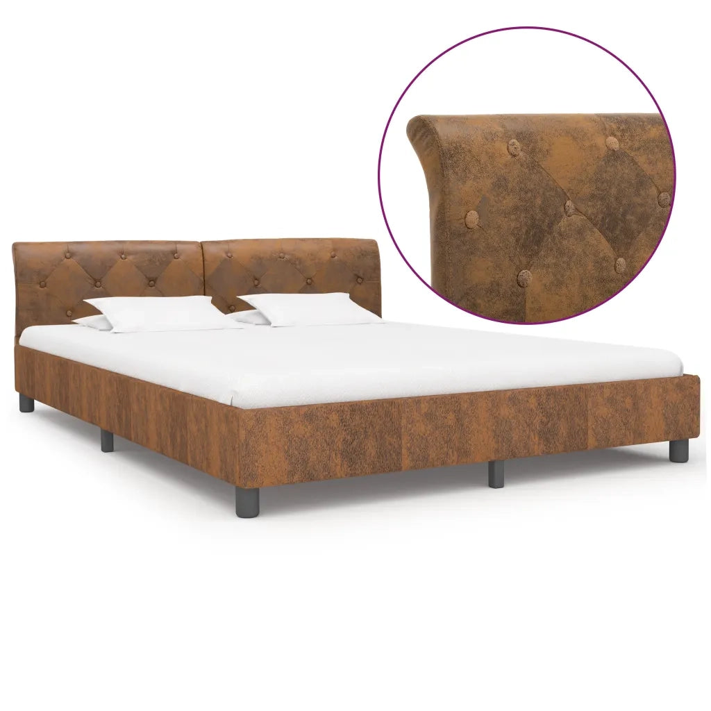 Giroletto Marrone in Similpelle Scamosciata 160x200 cm cod mxl 58807