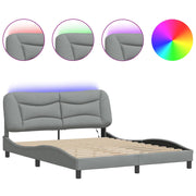 Letto matrimoniale | Letto per adulti | Giroletto con LED senza Materasso Hvar 160x200 cm Tessuto