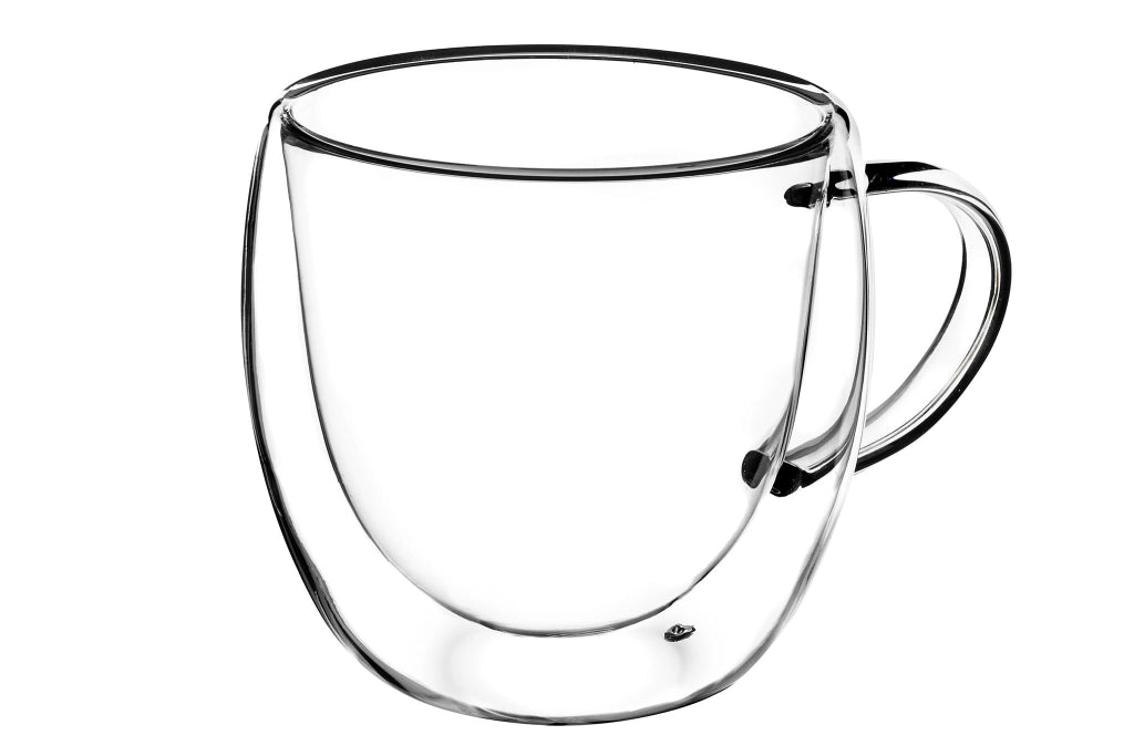 KADAX Tazza in Vetro con Manico Doppia Parete 250ml 2 pz
