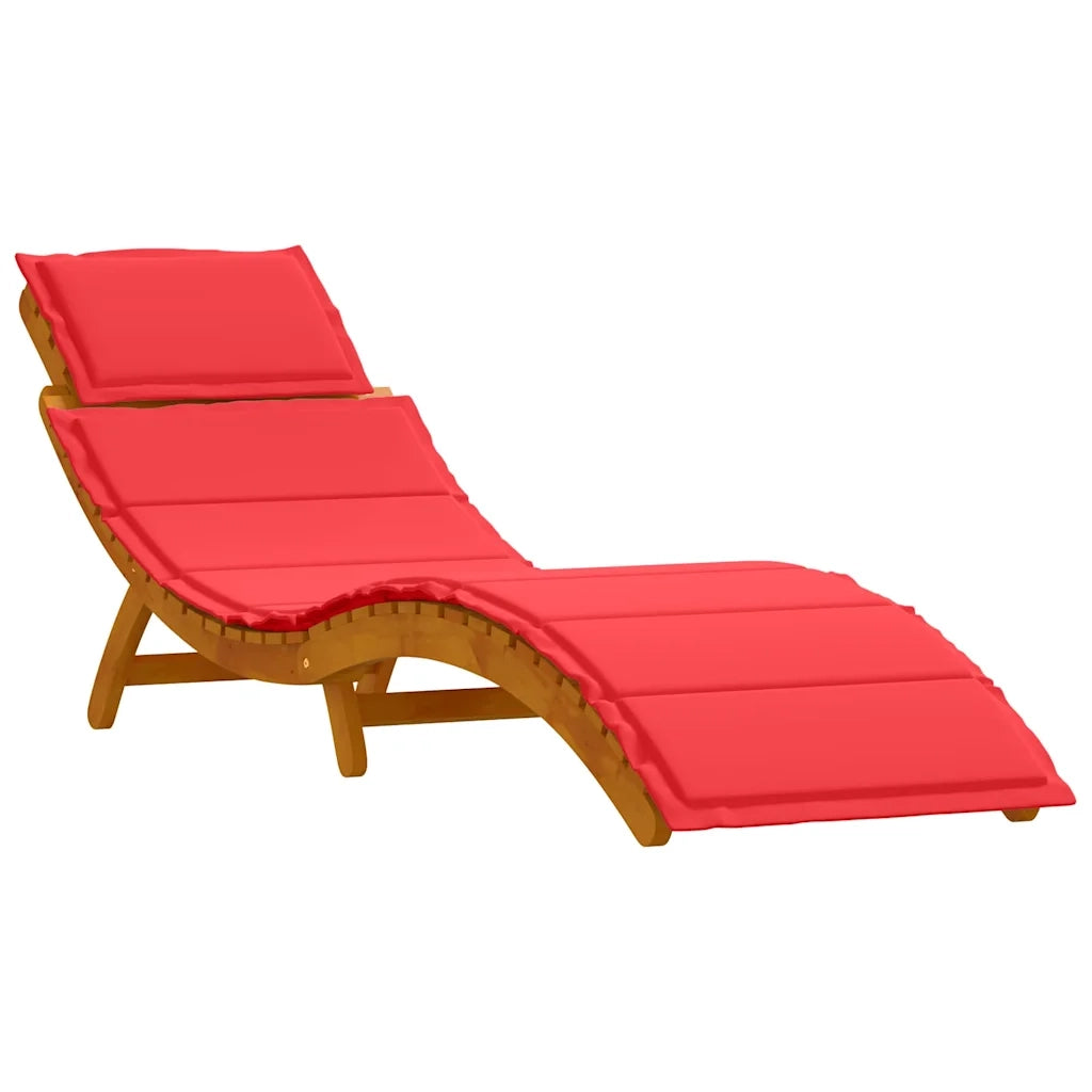 Lettino prendisole 2 pcs Rosso Legno di Acacia Massello 4107099