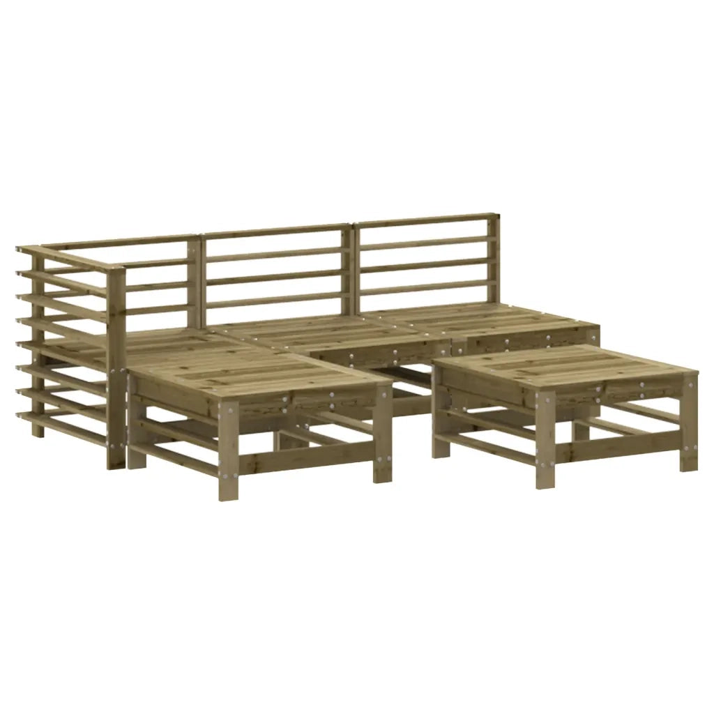 Set Divani da Giardino 5pz con Cuscini Legno Impregnato di Pinocod mxl 124465