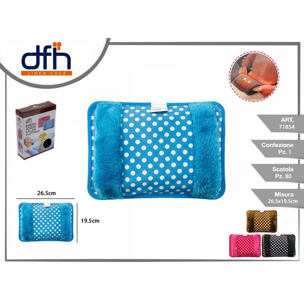 Trade Shop - Borsa Acqua Calda Elettrica Pois Con Tasca Scalda Mani Vari Colori Reversibile -
